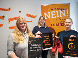 Rote Schuhe, klare Botschaft – Aktion gegen Gewalt an Frauen